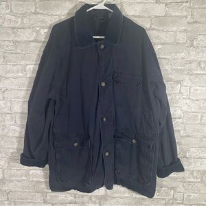 Vintage‎ Men's blue chore Jacket barn coat size medium corduroy collar and cuffs